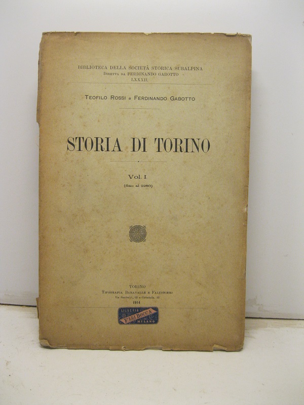 Storia di Torino. Vol. I (fino al 1280).